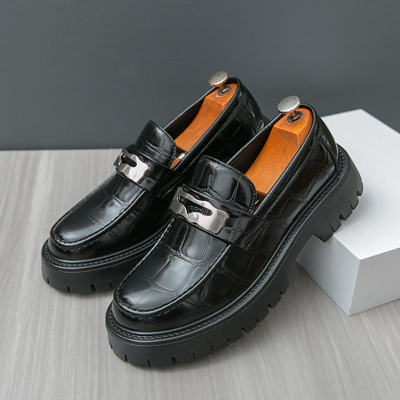 Men's shoes large size new four seasons British style business leather shoes men's fashion platform casual shoes small men's shoes