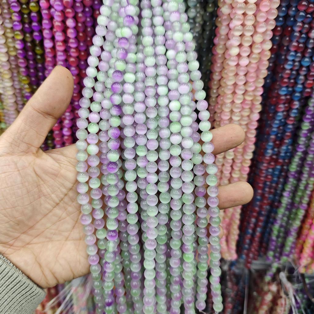 8mm Cat's Eye Stone Beads: Single, Double, Triple-Color, DIY Jewelry Round Beads
