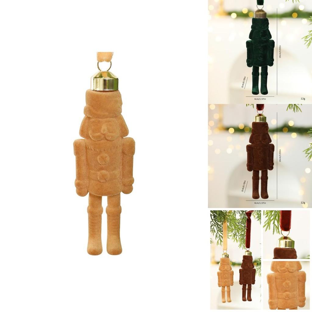 Christmas Tree Nutcracker Hanging Decor With Plush Fabric For Festive Celebration