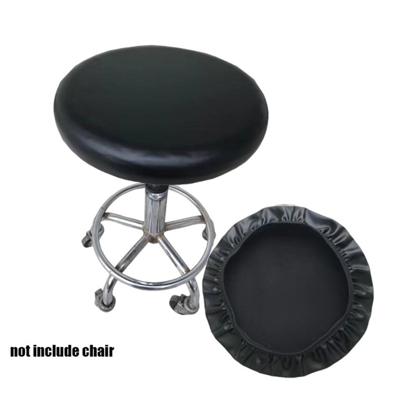 1PC Waterproof Round Stool Cover Pu Leather Elastic Bar Stool Covers All Inclusive Rotating Chair Slipcover Home Hotel Decor