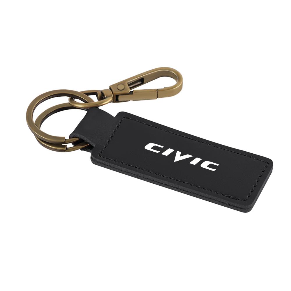 Car Badge Key Chains Key Leather Ring Key Ring Logo Pendant For Honda Civic 10th 11th Gen Hrv Jazz City Fit Accord Odyssey Mugen IP8