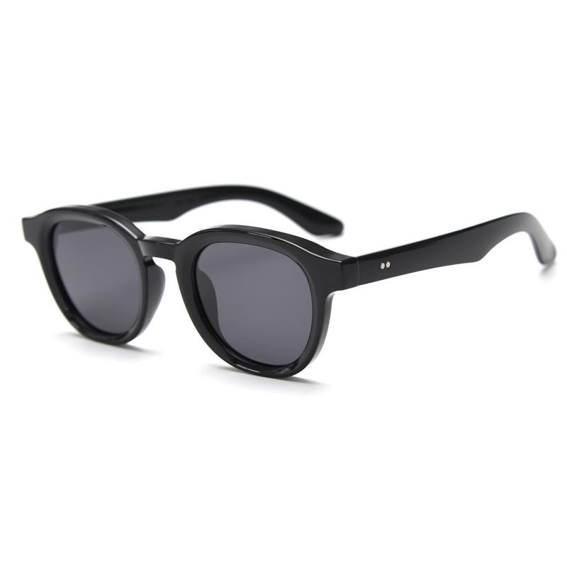 HBK Unisex Vintage Round Sunglasses TR90 Frame Punk Polarized Eyewear Custom Logo Frame Color TAC Lenses Men Women Driving