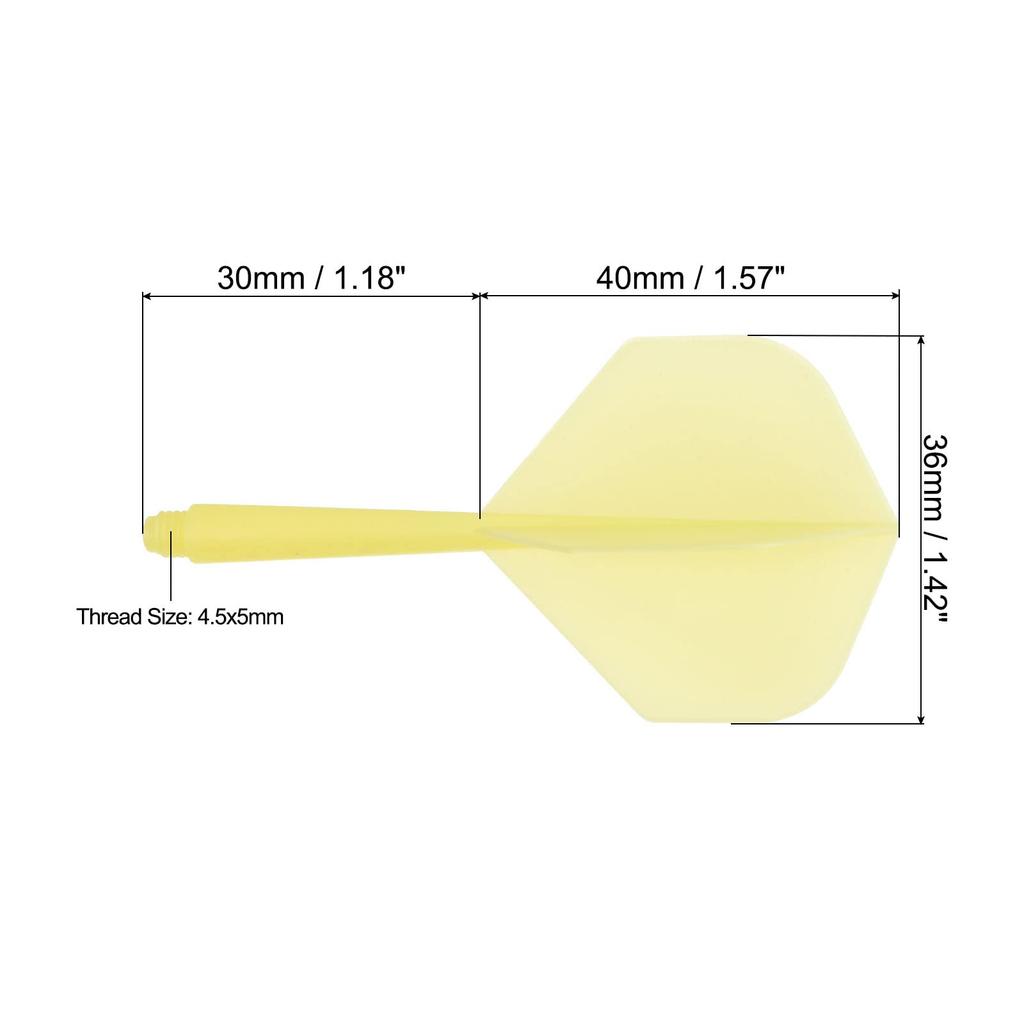 PATIKIL Leichtes Dartpfeil-Flügelset (6-teilig, Gelb) mit integriertem Dartschaft und Flights