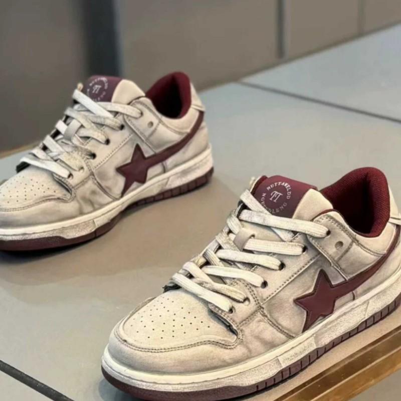 Stylish Platform Sneakers With Star Detail Retro Low Top Casual Shoes Men Women