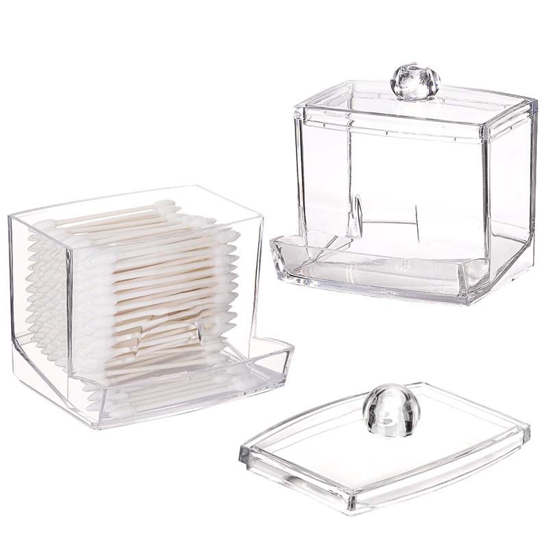 Cotton Swab Storage Box Dispenser Cotton Pad Holder with Lid, Bathroom Storage Container Art Supply Storage Box and Organizer
