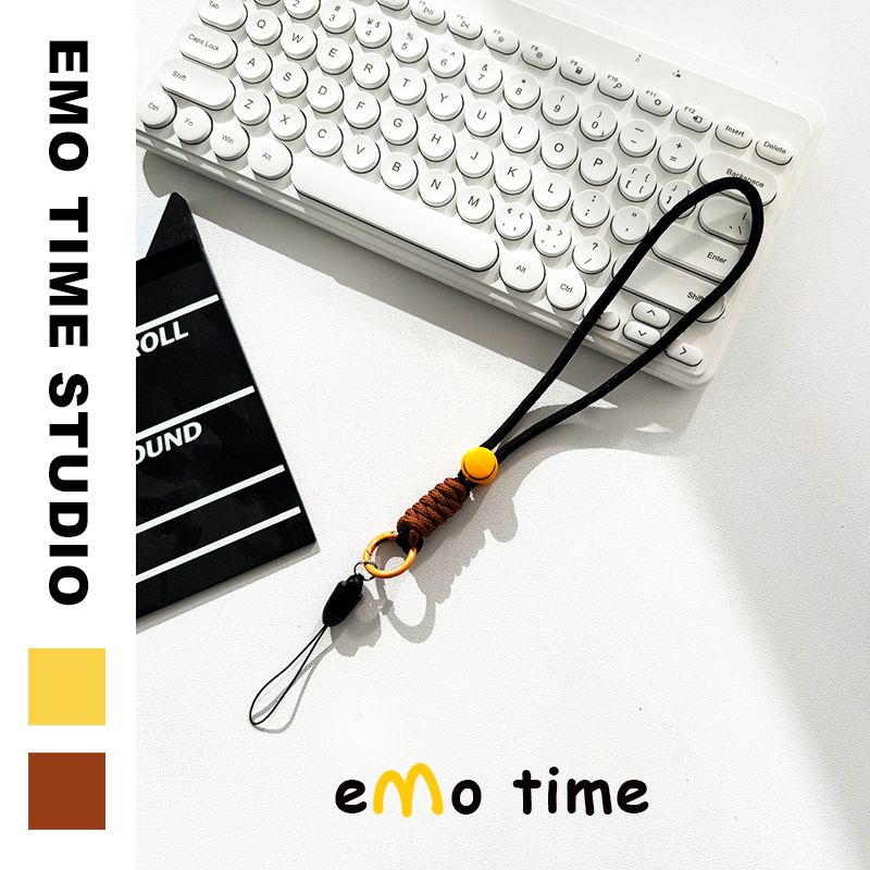 

Emo Student Carrying Strap Neck Rope Crossbody Rope Telescopic Rope Bag Card Holder Accessory Rope Creative Anti-Lost Twine Rope Single hand rope-black Brown/25cm