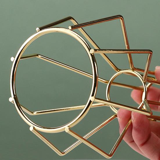 Nordic Simple Glass Clear Vase with Iron Art Frame for Hydroponic Planter Transparent Test Tube Pot Decorative Metal Flower Vase for Table