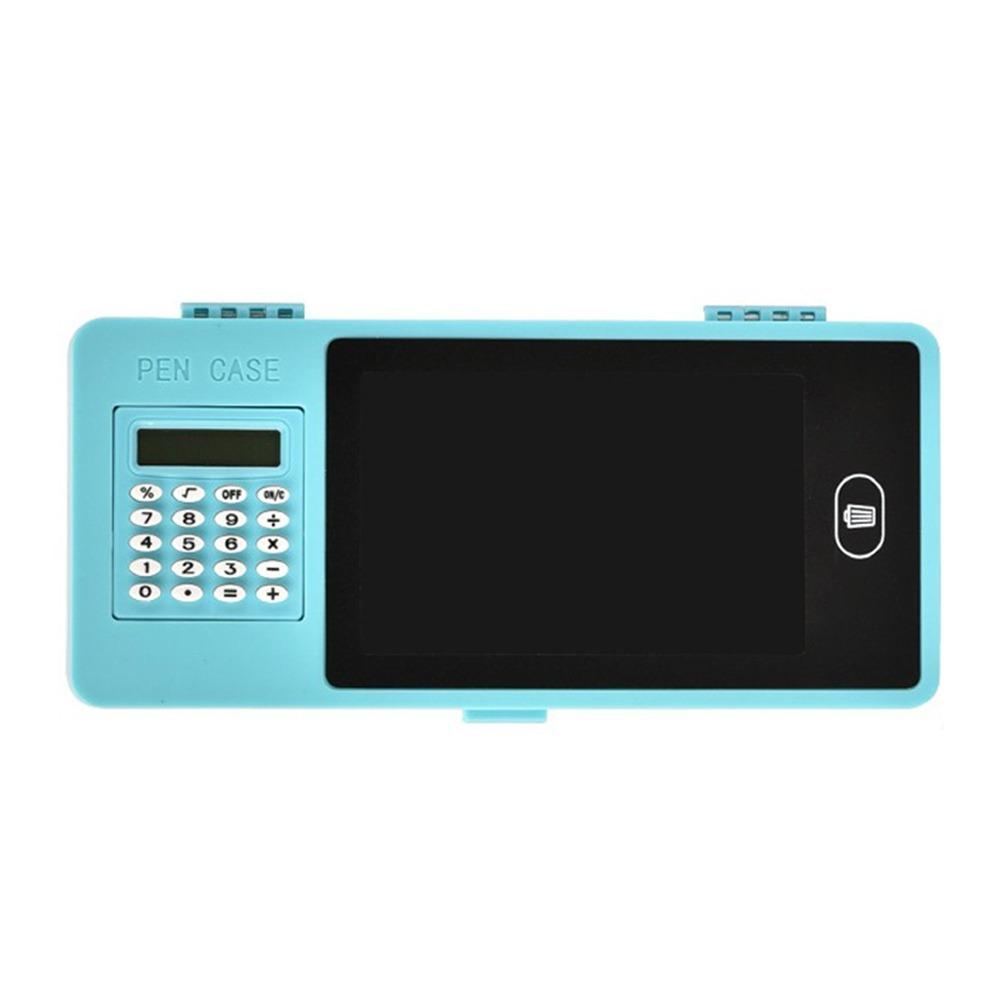 

Стираемая доска для рисования пенал с ЖК-экраном канцелярский бокс многофункциональная сумка для ручек подарок небесно-голубой