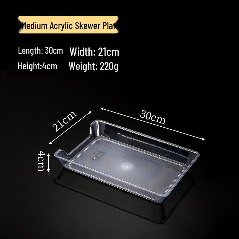 Transparent Acrylic Skewer Plate for Hot Pot & BBQ Restaurant Display
