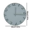 Round Wall Clock 12-Inch 3D Number Cement Texture Clock Modern Wall Decoration For Living Room Kitchen Farmhouse Office Bedroom