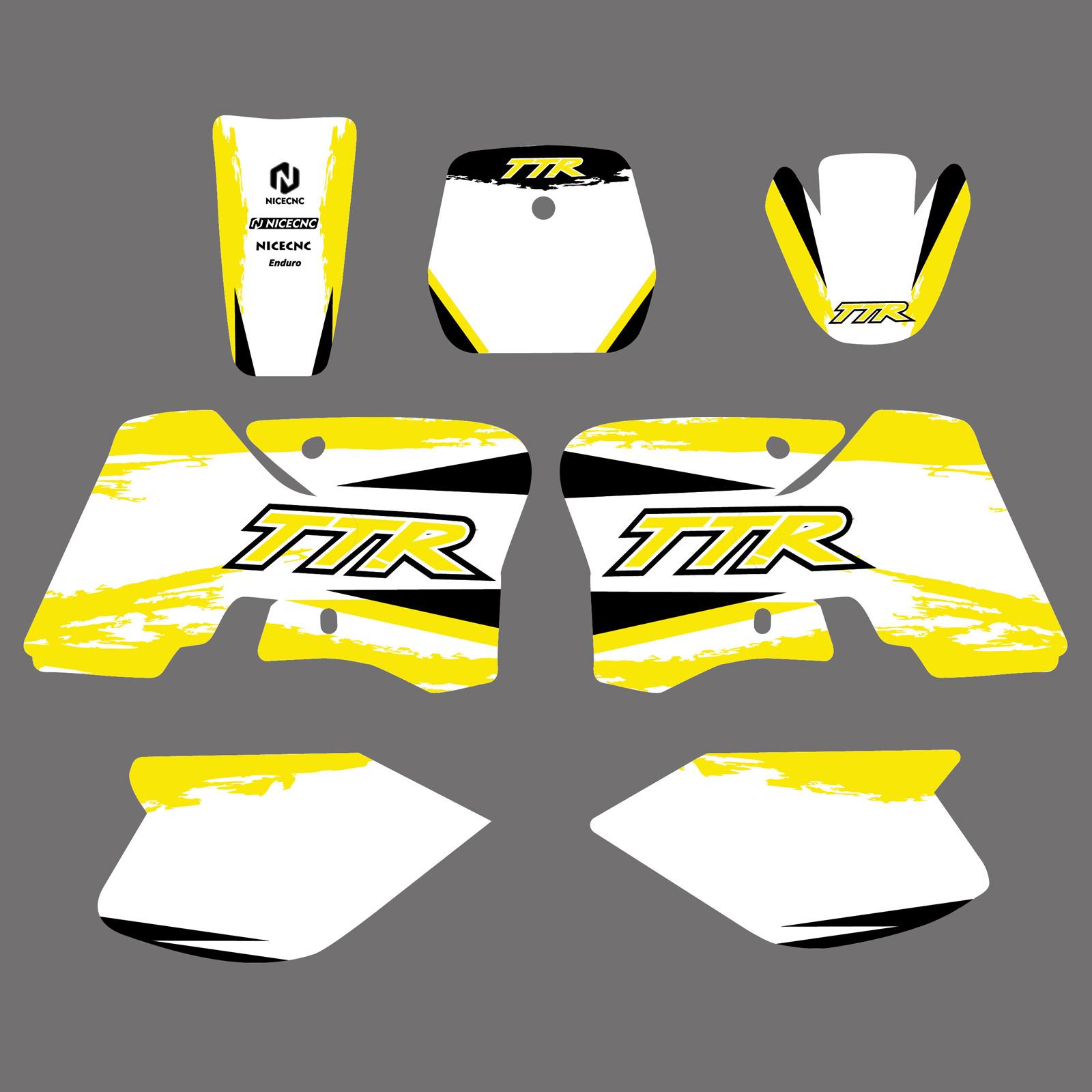 Motorcycle Graphics Background Decal Sticker Kit For Yamaha TTR90 TTR 90 2000-2007 2001 2002 2003 2004 2005 2006 Customize