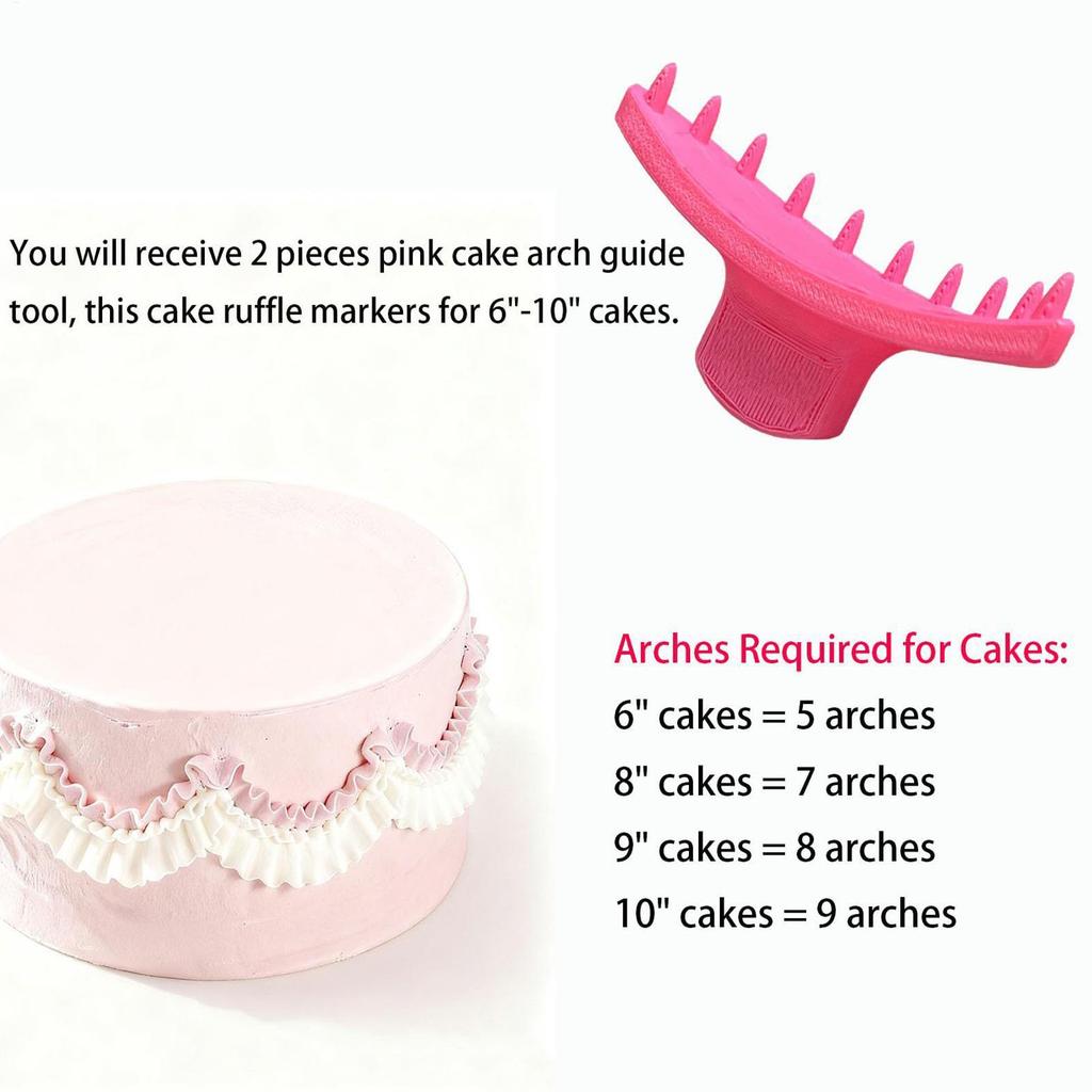 2 Stück Kuchenbogen-Führungswerkzeug Back-Spritzbeutel-Schablone Kuchen-Dekorationsschaber Anfänger-Dekorierwerkzeug für Heim-Bäckerei-Shop