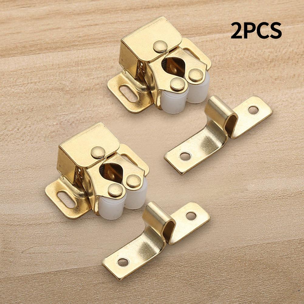 2Pcs Double Roller Catches Cupboard Cabinet Door Latch Antique Furniture Door Catch Latch Hardware Home Wardrobe Cabinet Catches