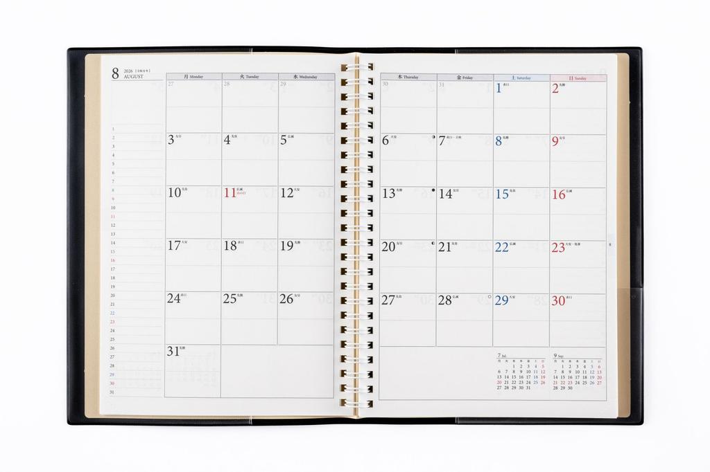 Takahashi 2026 A5 Weekly Ring 452 January Diary, Black, Separate, No. (Starts 2026)