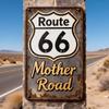 Tin Sign Route  Mother Road Vintage Rusty Metal Plaque Street Highway Decor  Retro Wall Art for Garage Bar Man Cave Home Decor