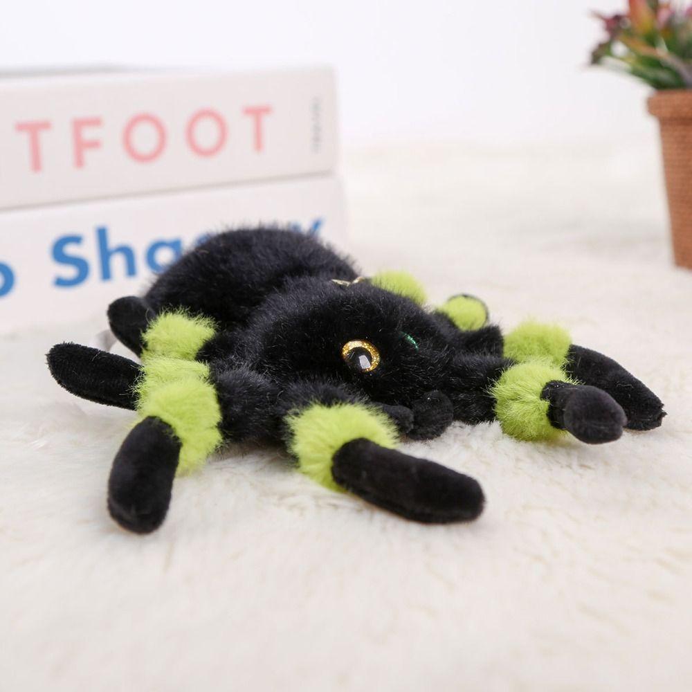 PP Cotton Colored Eye Spider Plush Pendant Fluffy Spider Plush Keychain  Home Decor