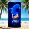 1Pc Sonic Hedgehog Movie Beach Towel, Quick Dry, Multi-Use for Beach Pool Gym Yoga Home Travel, Christmas, Halloween, Xmas Gift M929486