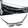 8pcs/set Matt Black Car Front Upper Bumper Grille Sticker Decal Molding Trim Vinyl Fit For Honda Civic 2016 2017 2018