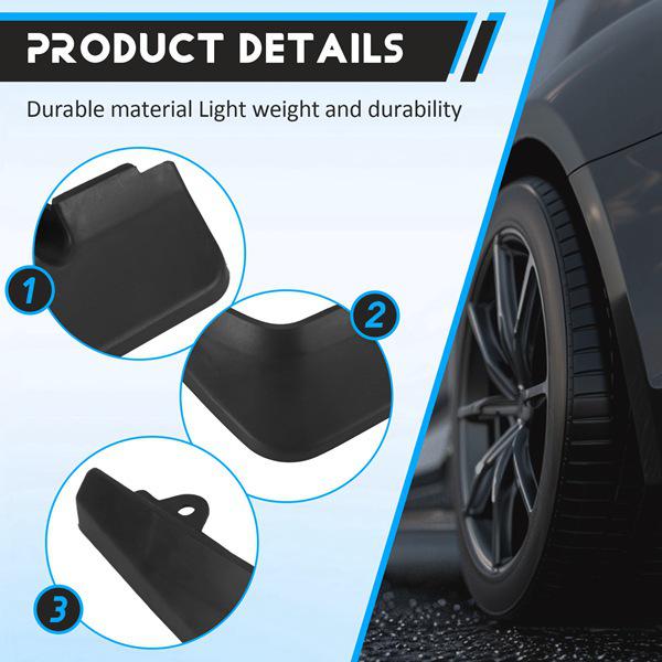 

Black PP Car Front & Rear Mudguards for Renault K none