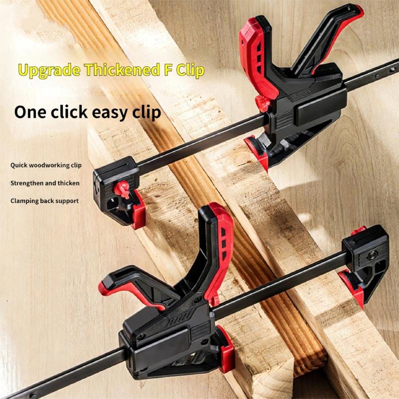 Heavy Type Woodworking Clamp Handed Ratchet Clip with Nonslip Rubber Grip for Professional Carpentry and Crafts Projects