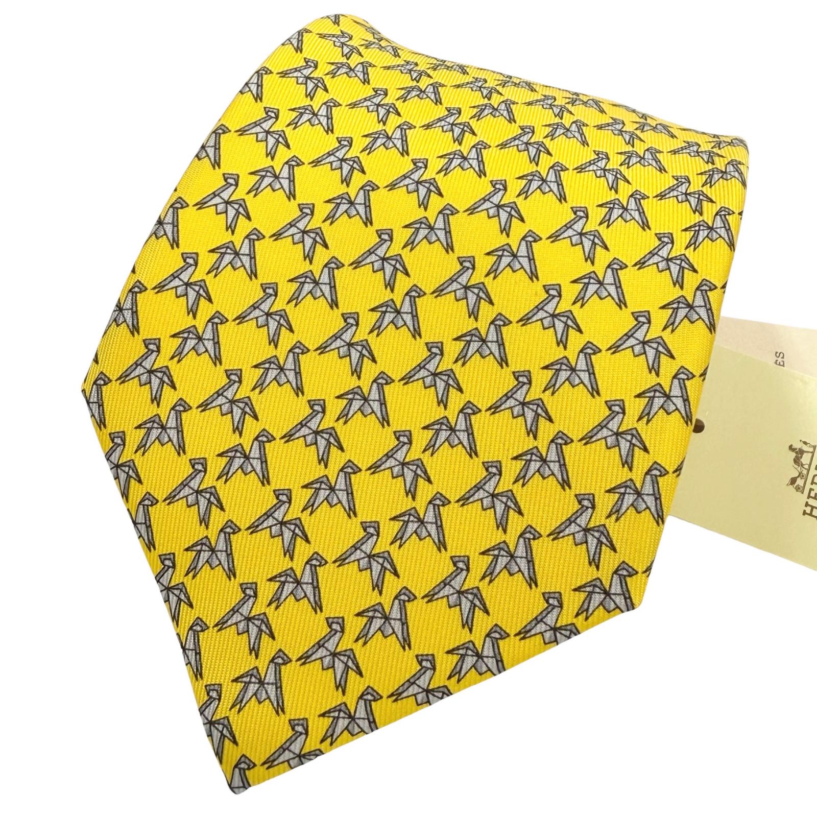 Pristine HERMES tie Cravat origami horse silk mens Used