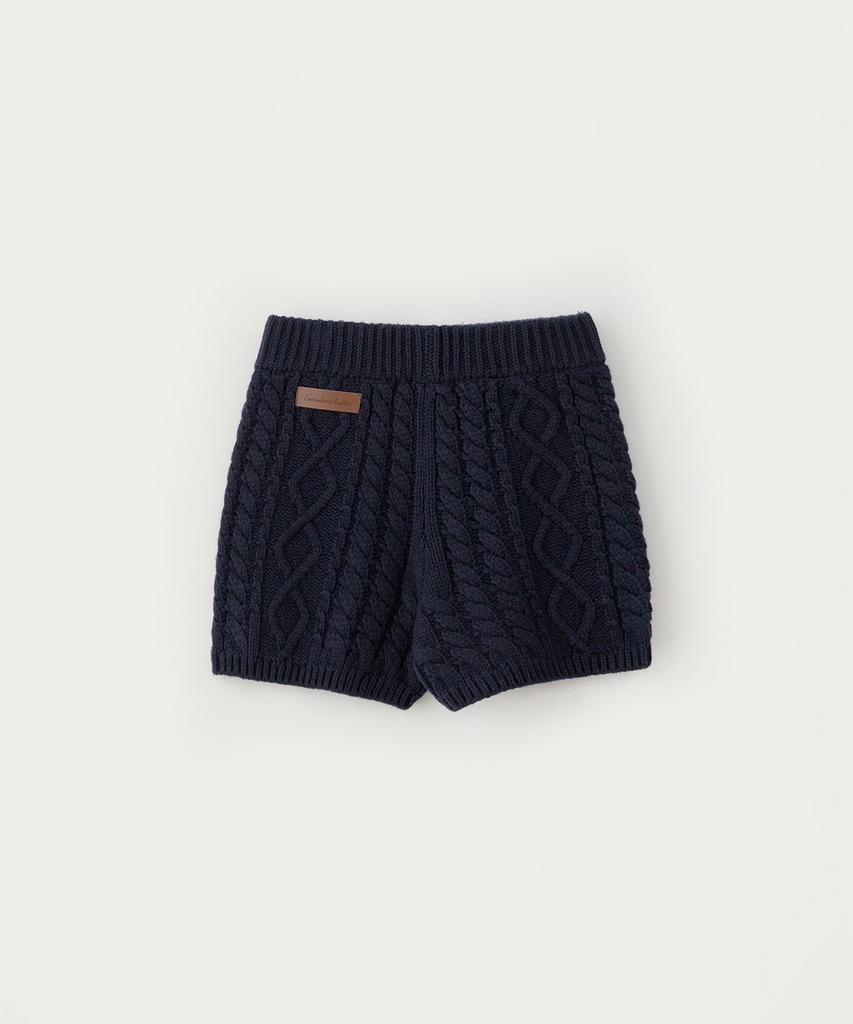 Sseomweeobeoteo Wool Cable Knit Pants - Navy