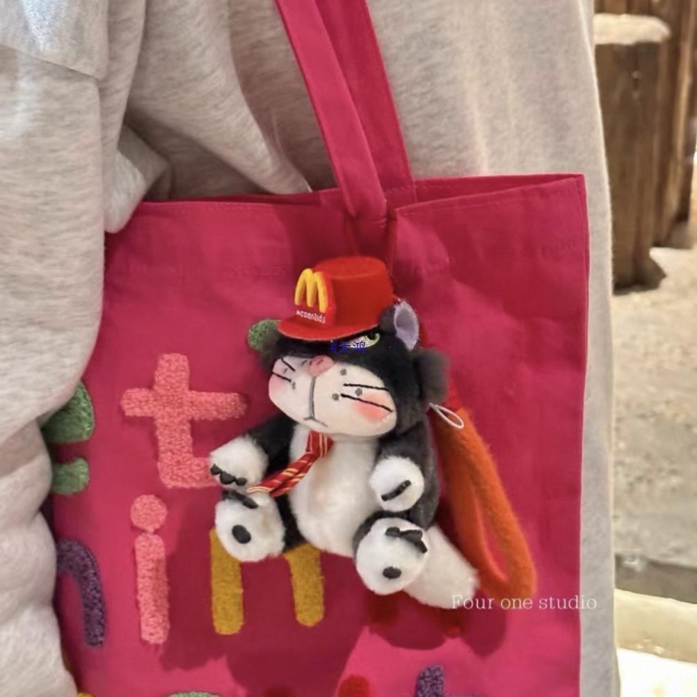 Tokig katt gosedjur nyckelring: Söt Lucifer-nyckelring för ryggsäckar