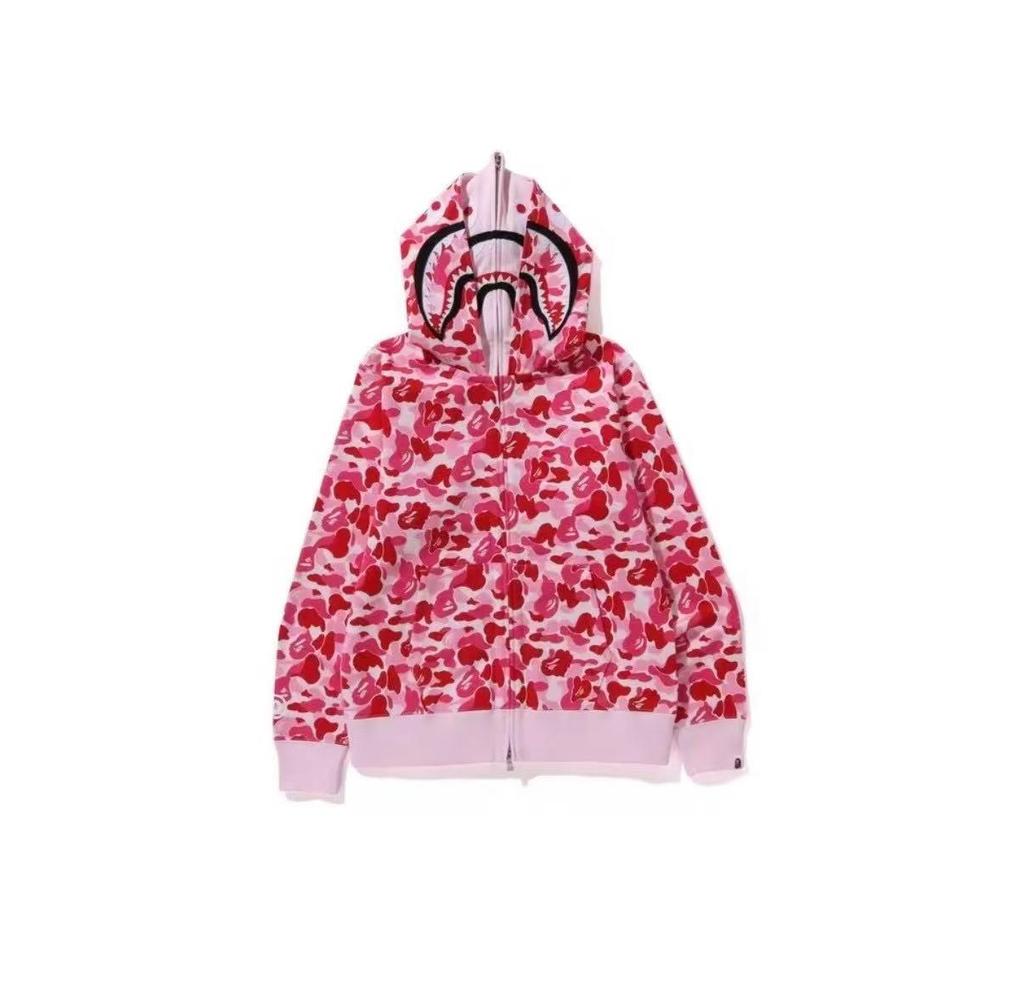 BAPE Žraločí maskáčová bavlněná vyšívaná mikina s kapucí