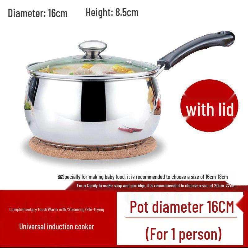 316 Extra Thick Stainless Steel Non-Stick Infant Milk and Food Saucepan