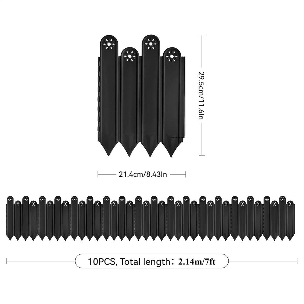 Garden Edging Border 10 Pack Flower Bed Edging Borders Decorative Garden Fencing Interlocking Animal Barrier Vegetable Palisade
