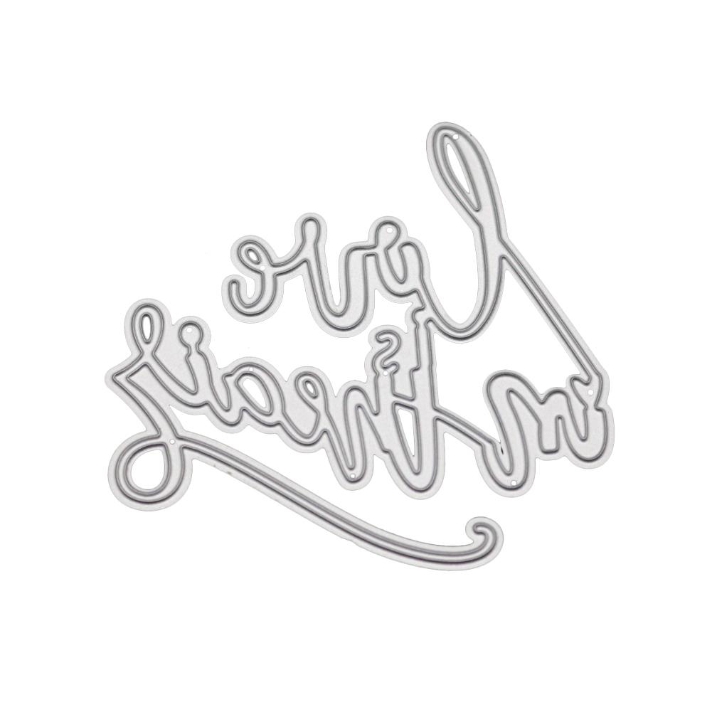 Love Is In Zhe Air Frame Metal Silvery Stencil Embossing Cutting Dies For Diy Scrapbooking Paper Album Cards Making