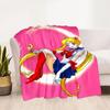 Deka s potiskem Sailor Moon Pretty Soldier Ultra lehká měkká plyšová deka z flanelu na rozkládací pohovku Pohovka Kancelářské dárky