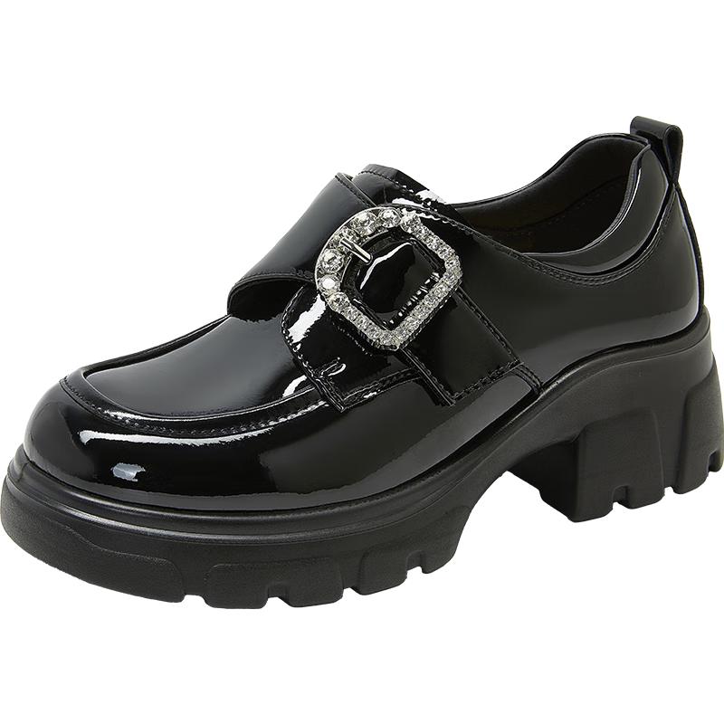 COMELY Women s Chunky Heel Loafers 37