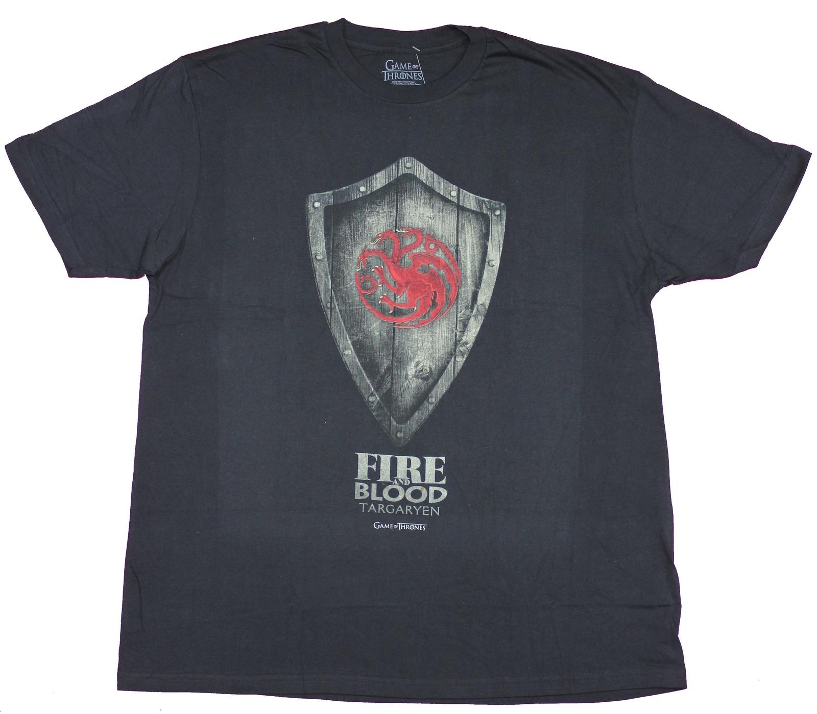 Game of Thrones Adult New T-Shirt - Targaryen Shield Fire & Blood Pic M