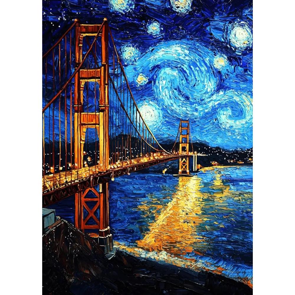 Abstract Van Gogh Landscape Poster Prints Sydney Opera House Starry Night Canvas Painting Wall Art for Living Room Home Decor