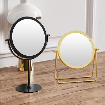 New Desktop Makeup Mirror 360° Rotatable Household Bedroom Vanity Mirror Iron Frame Single-sided Cosmetic Mirrors Two Style