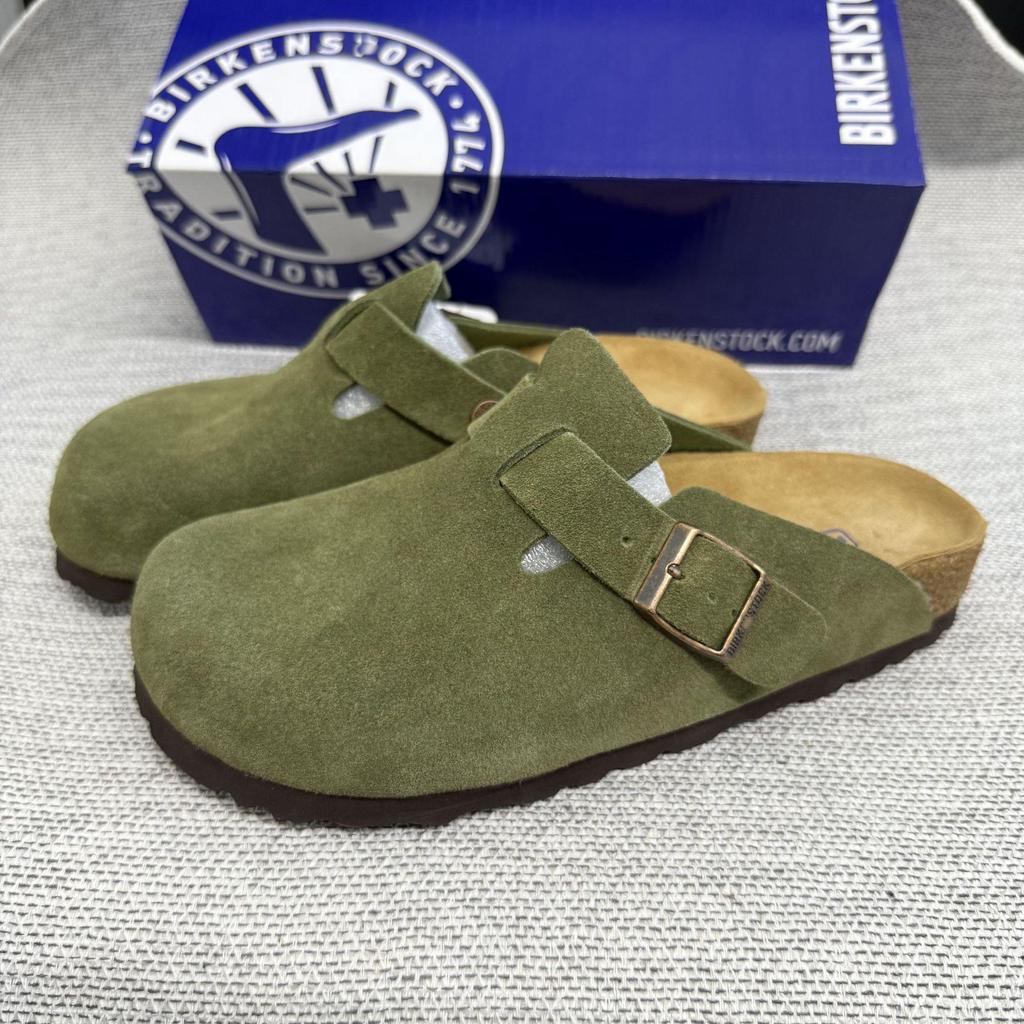 Men’s BK Genuine Leather Retro Toe Semi-Slippers - New, Versatile, and Comfortable Birkenstock Shoes