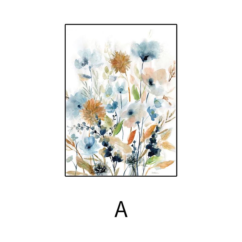Abstract Floral Minimalist Watercolor Canvas for Living Room Sofa Wall