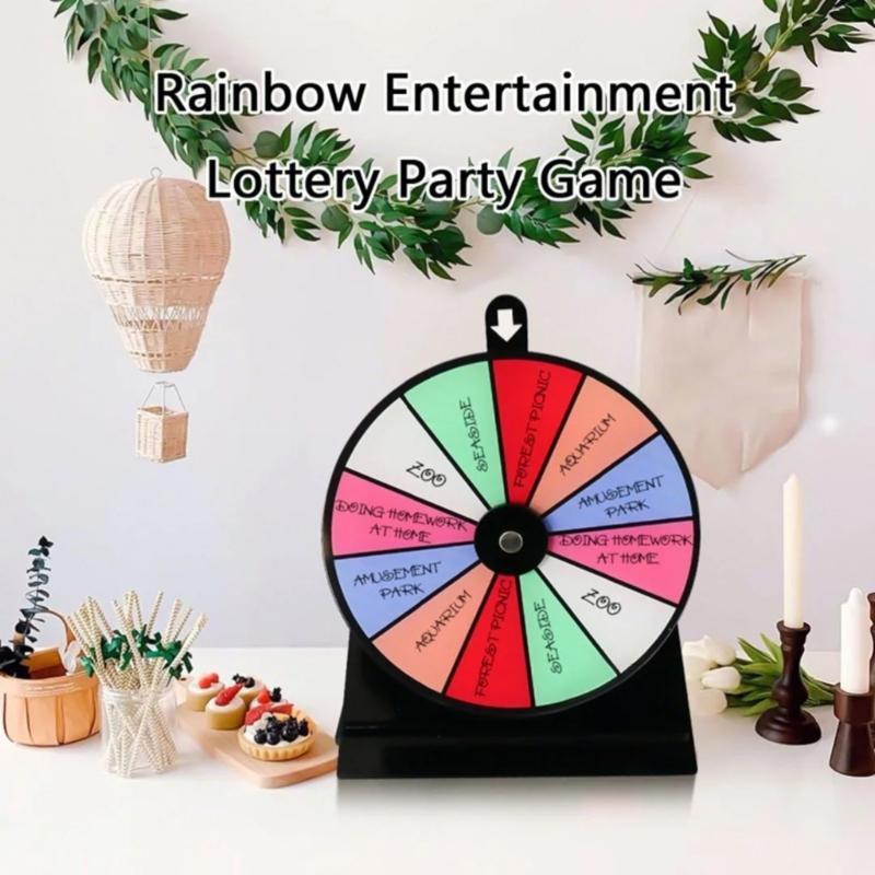 Wheel Prize Game Turntable Lucky Draws Roulette Wheel Tabletop Prize Turntable for Party Teaching Activity Supermarkets