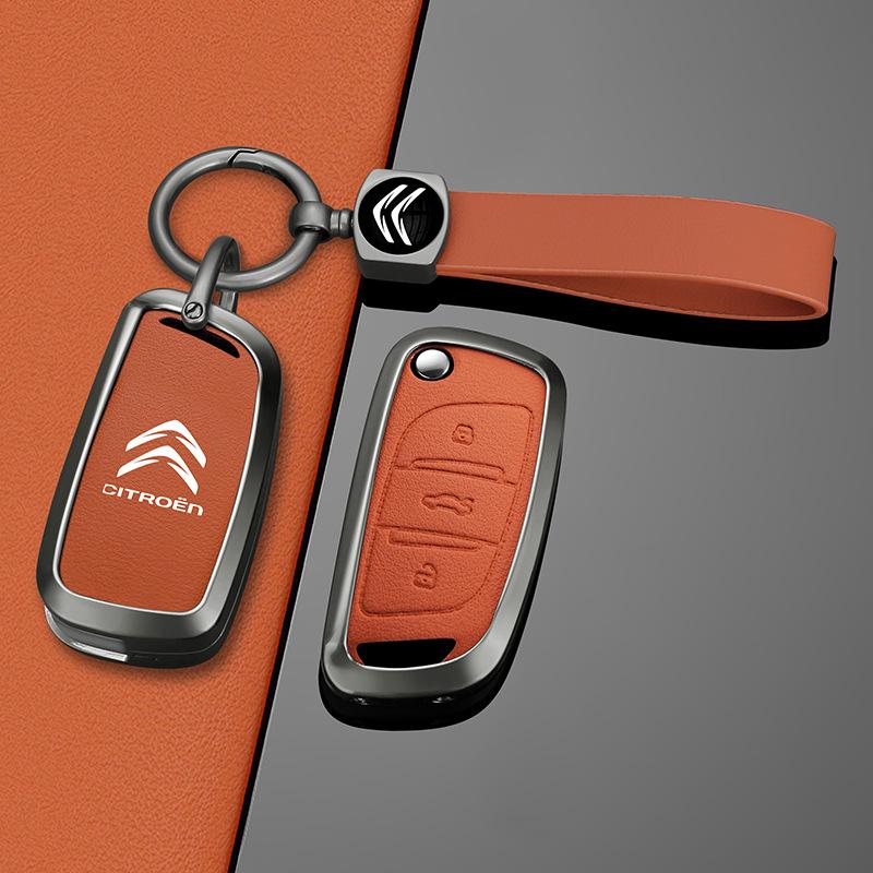 Citroen C4L/C5 Remote Key Case - Full Protection Metal Shell with Buckle