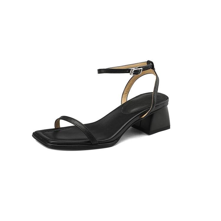 Fashion NEW Summer Women Shoes Genuine Leather High Heels Party Shoes Sexy Women Sandals Chunky Heel Shoes for Women sandálias femininas