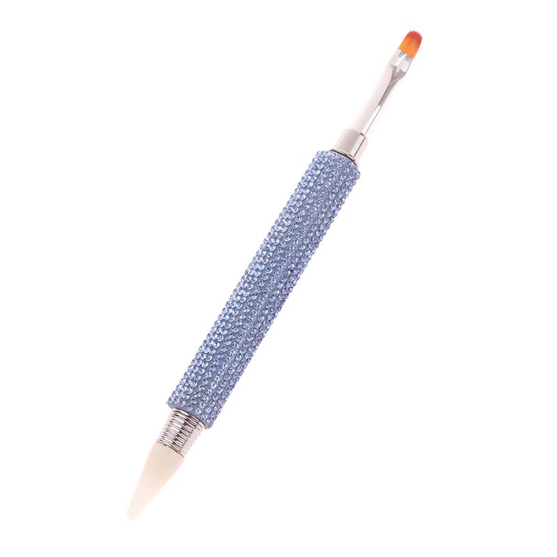 Shiny Diamond Nail Art Brush Double-Ended Dotting Pen Carving Flower Painting Pen Diy Manicure Tool Acrylic Uv Gel Extension