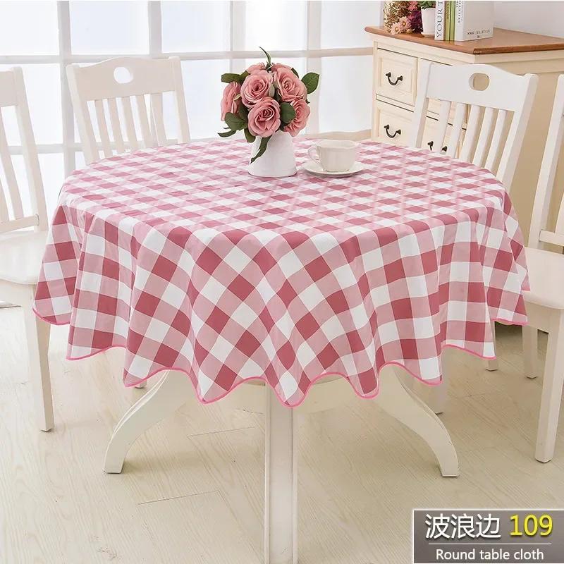 

152/180/200cm PVC Waterproof Oilproof Dustproof Round Table Cloth Environmental Protect Tablecloth Dining Table Cover Home Decor 152x152cm