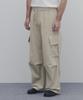 ANDAGAIN Corduroy Wide Cargo Pants (Beige