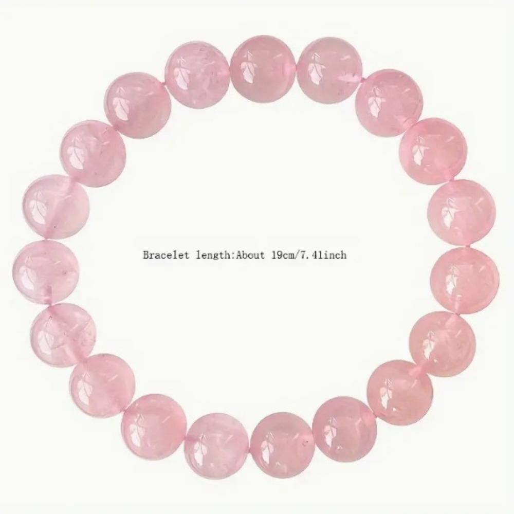 Temperament Romance Natural Rose Quartz Beading Bracelet for Women Friends Good Lucky Energy Bracelet Jewelry Accessories Gifts