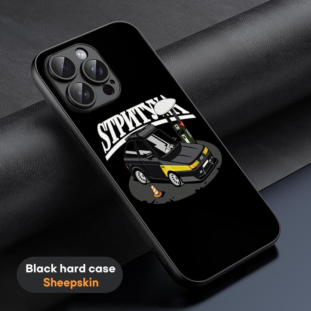 Cool Car L-la-Da Fashion Logo Design Phone Case For iPhone 16 15 14 13 12 11 Plus Pro Max Limited Black Hard Case Sheepskin
