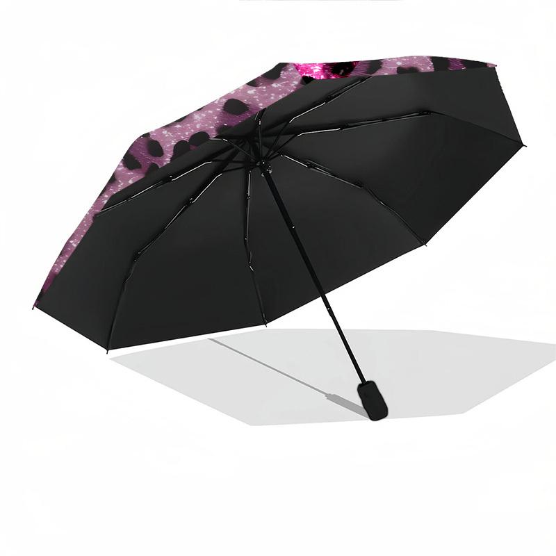 Leopard print,Texture Automatic Folding Umbrella Compact 8 Rib Design,Unique Style,Suitable for Everyday Outdoor Use,Perfect Gift for