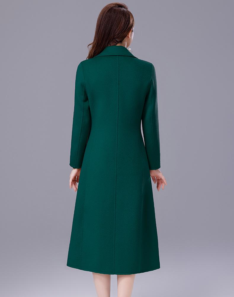 Double-Sided Woolen Coat for Women, Long Over-the-Knee Slim Fit, 2026 Autumn/Winter Trendy Style for Middle-Aged Mothers.