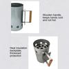 Charcoal Chimneys Starter with Wooden Handle Heavy-Duty Steel Wire Base Chimneys Starter for Charcoal Grill And BBQ