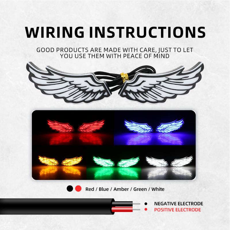 Motorcycle Led Wing Shape Eagle Eyes Light Rear Tail Lamp Decorative Light Creative Flashing Indicator Blinker Signal Light